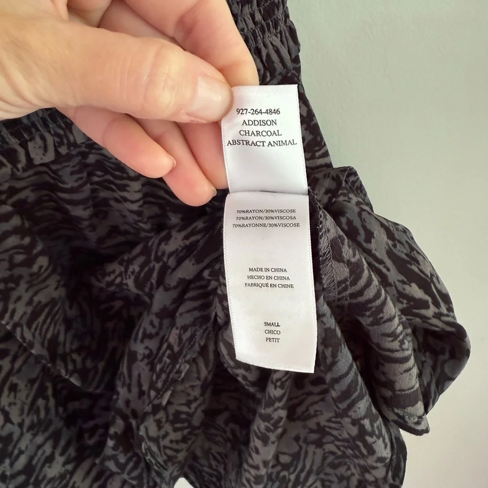 Rails Addison Skirt - Charcoal Grey Abstract Animal Print - Size Small